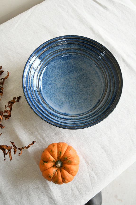 Blue Glazed Pottery Bowl