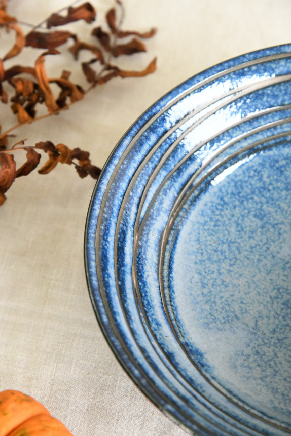 Blue Glazed Pottery Bowl