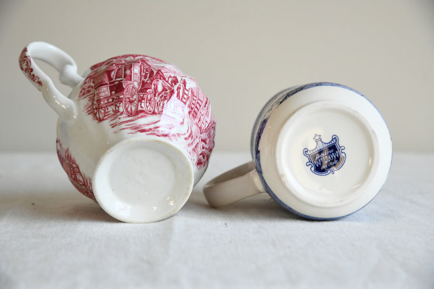 Vintage Transferware Milk Jugs