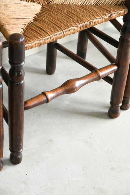 4 Country Ash & Elm Spindle Back Chairs