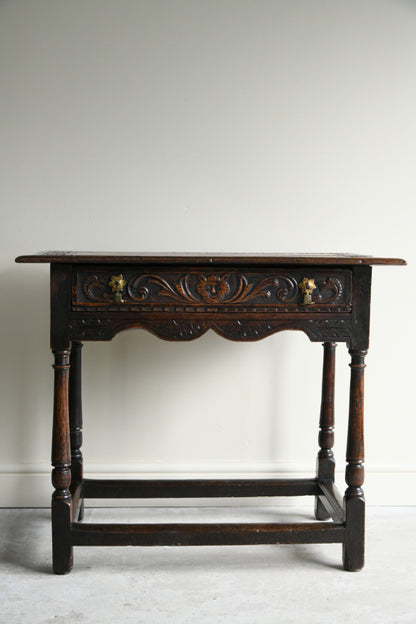 Carved Oak Occasional Table