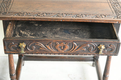 Carved Oak Occasional Table