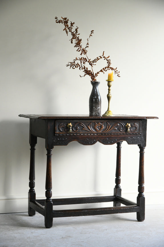 Carved Oak Occasional Table