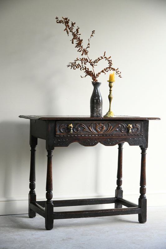 Carved Oak Occasional Table