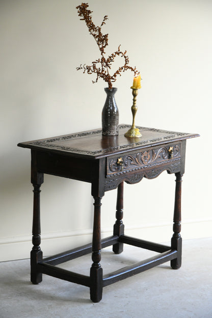 Carved Oak Occasional Table
