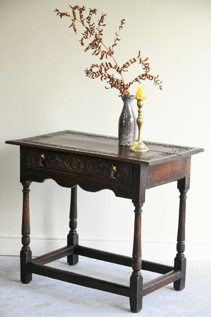 Carved Oak Occasional Table