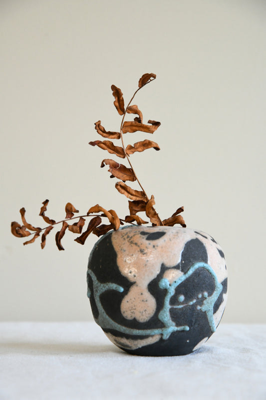 Tessa Oates Raku Pottery Vase