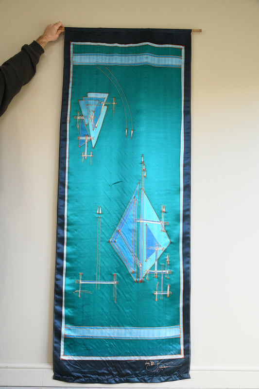 Vintage Abstract Silk Wall Hanging