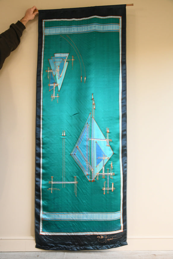 Vintage Abstract Silk Wall Hanging