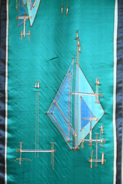 Vintage Abstract Silk Wall Hanging