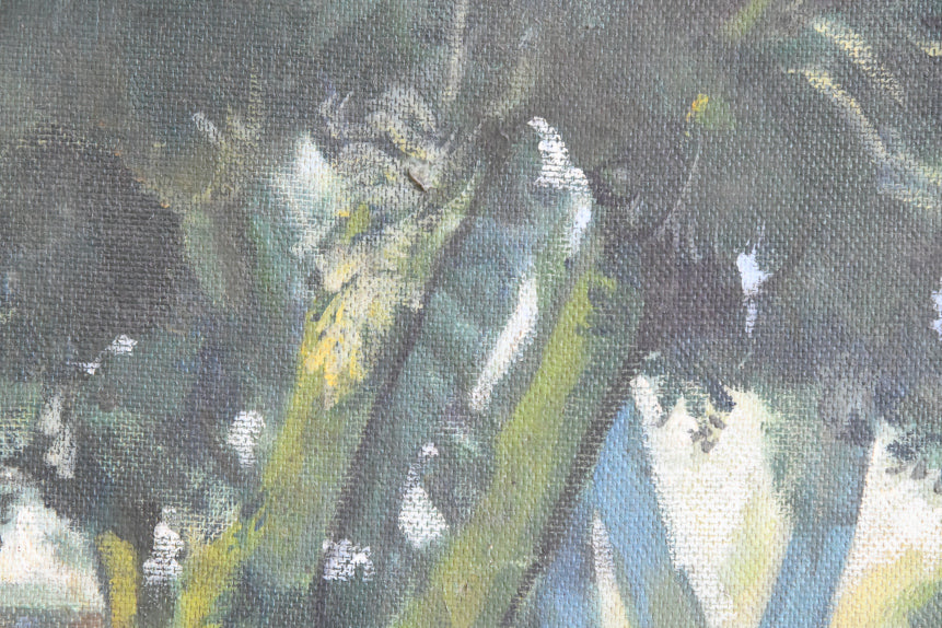 Large Trees Landscape Oil On Board