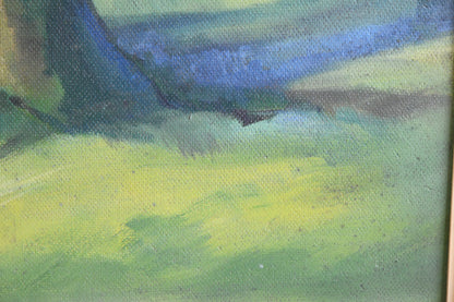 Large Trees Landscape Oil On Board