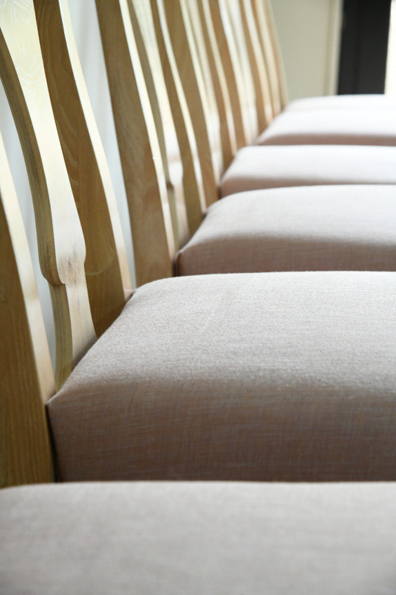 Set 8 Drexel Heritage Limed Ash Queen Anne Style Dining Chairs