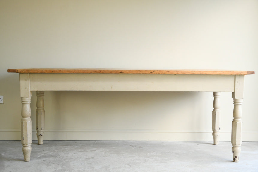 Large Antique Pine Kitchen Table
