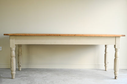 Large Antique Pine Kitchen Table