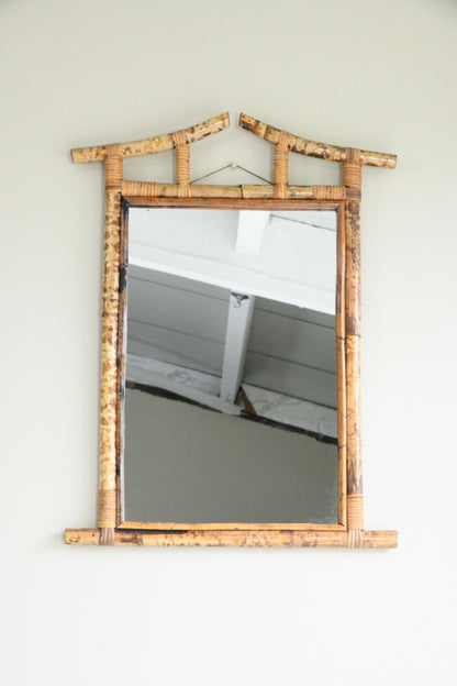Vintage Oriental Style Bamboo Mirror