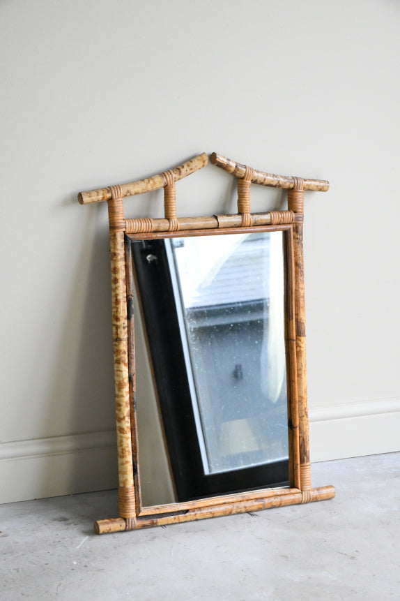 Vintage Oriental Style Bamboo Mirror