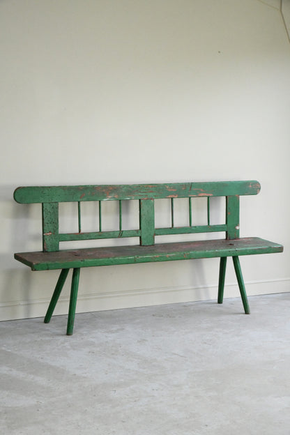 Green Painted European Bench