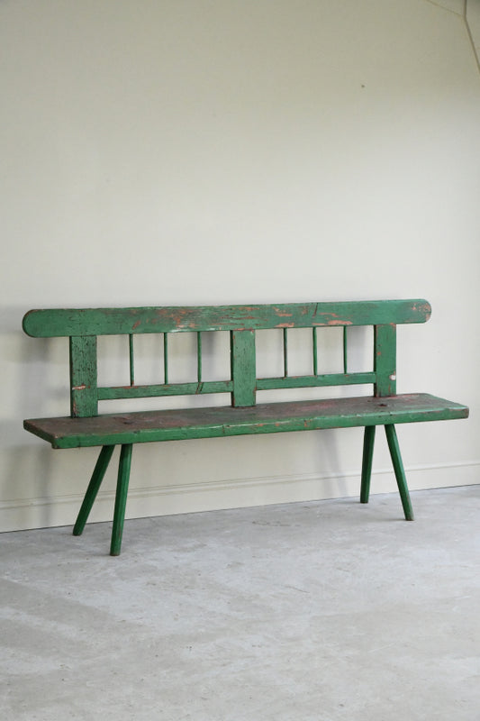 Green Painted European Bench