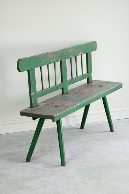 Green Painted European Bench