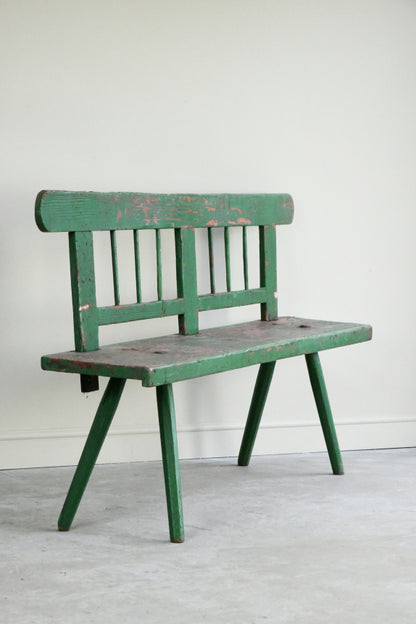 Green Painted European Bench