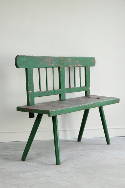 Green Painted European Bench