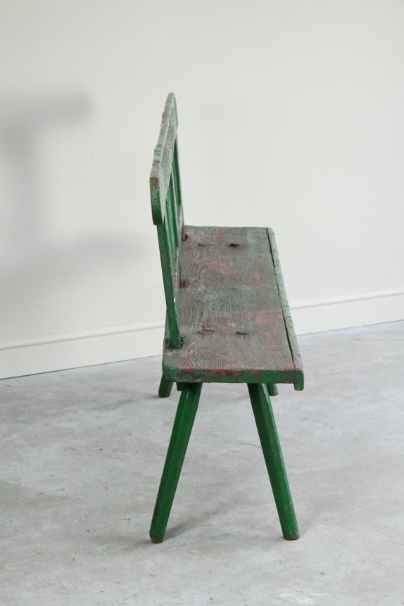 Green Painted European Bench