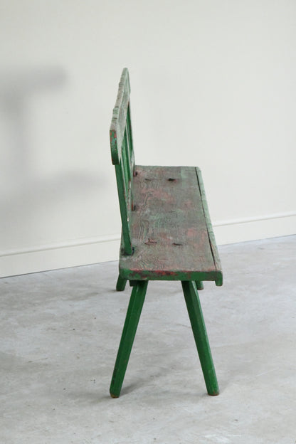Green Painted European Bench