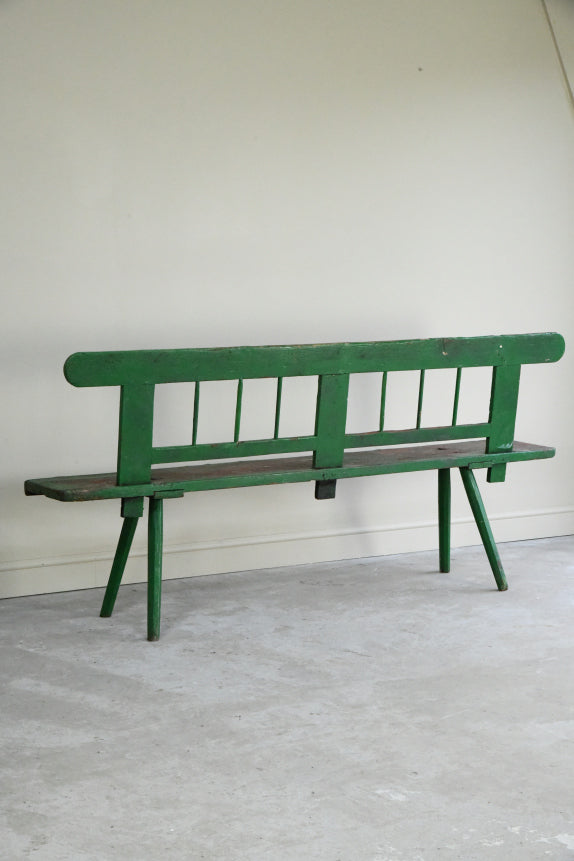 Green Painted European Bench
