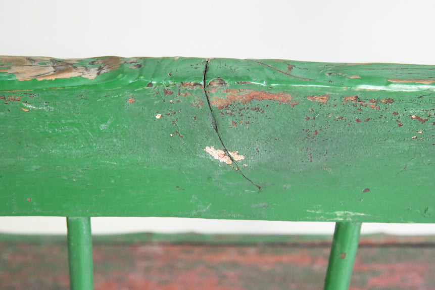 Green Painted European Bench