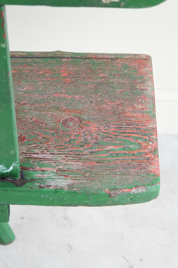 Green Painted European Bench