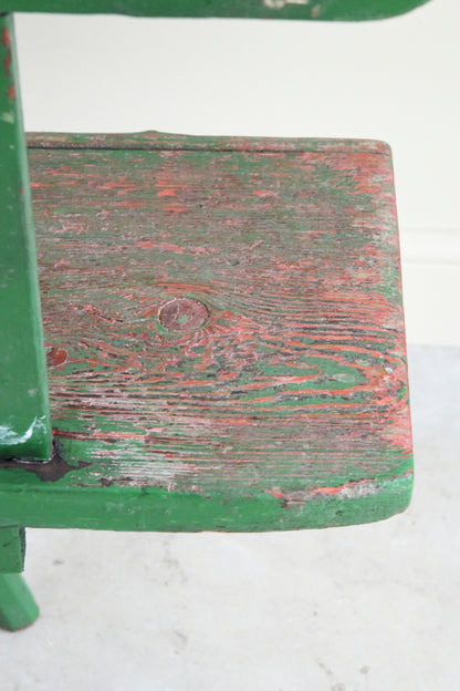 Green Painted European Bench