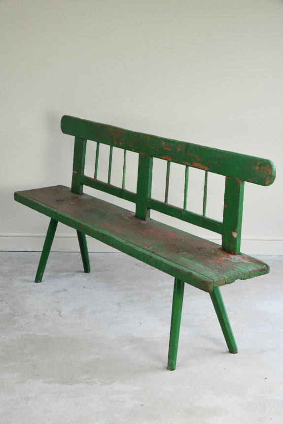 Green Painted European Bench