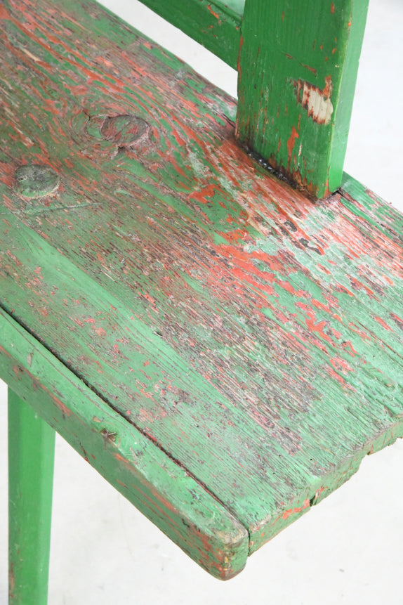 Green Painted European Bench