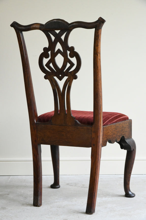 Georgian Oak Chippendale Style Chair