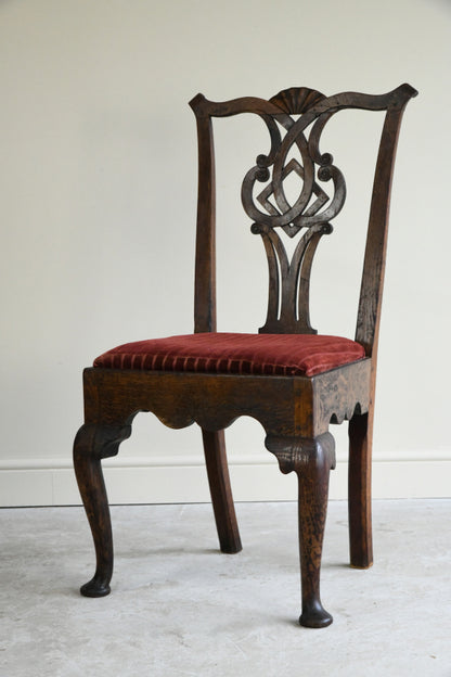Georgian Oak Chippendale Style Chair