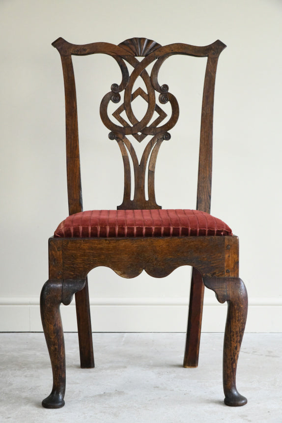 Georgian Oak Chippendale Style Chair