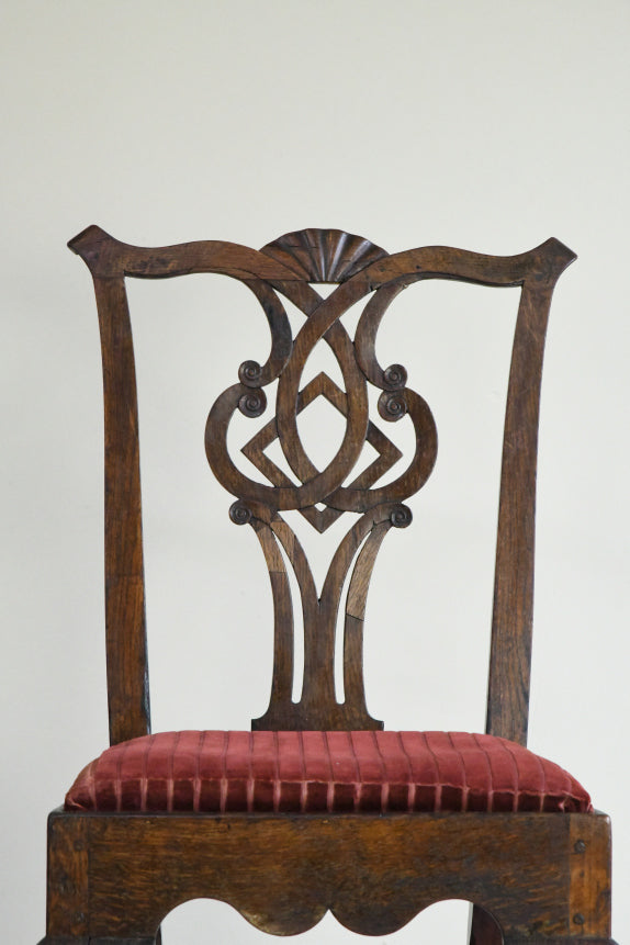 Georgian Oak Chippendale Style Chair
