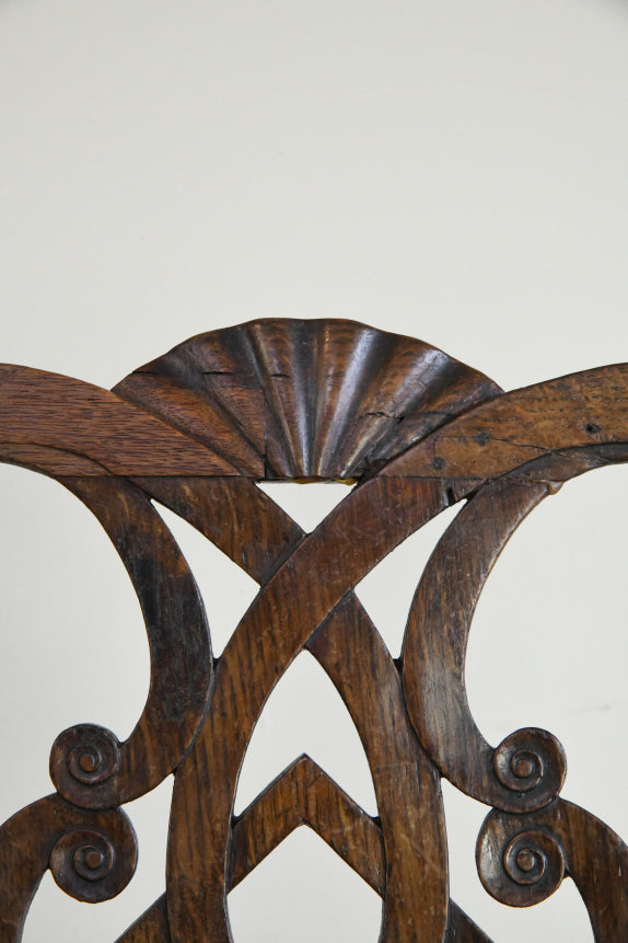 Georgian Oak Chippendale Style Chair