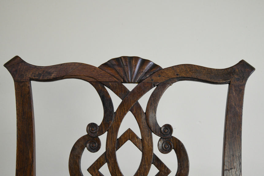 Georgian Oak Chippendale Style Chair