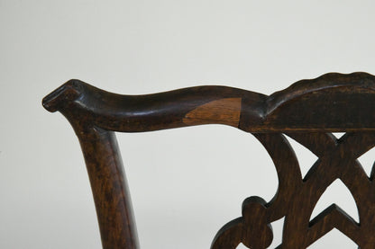 Georgian Oak Chippendale Style Chair