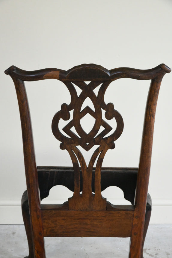 Georgian Oak Chippendale Style Chair
