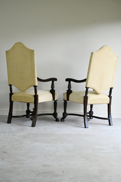 Pair French Mahogany Armchairs