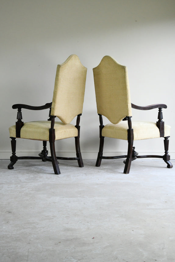 Pair French Mahogany Armchairs