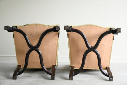 Pair French Mahogany Armchairs