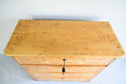 Antique Biedermeier Burr Birch Secretaire Chest