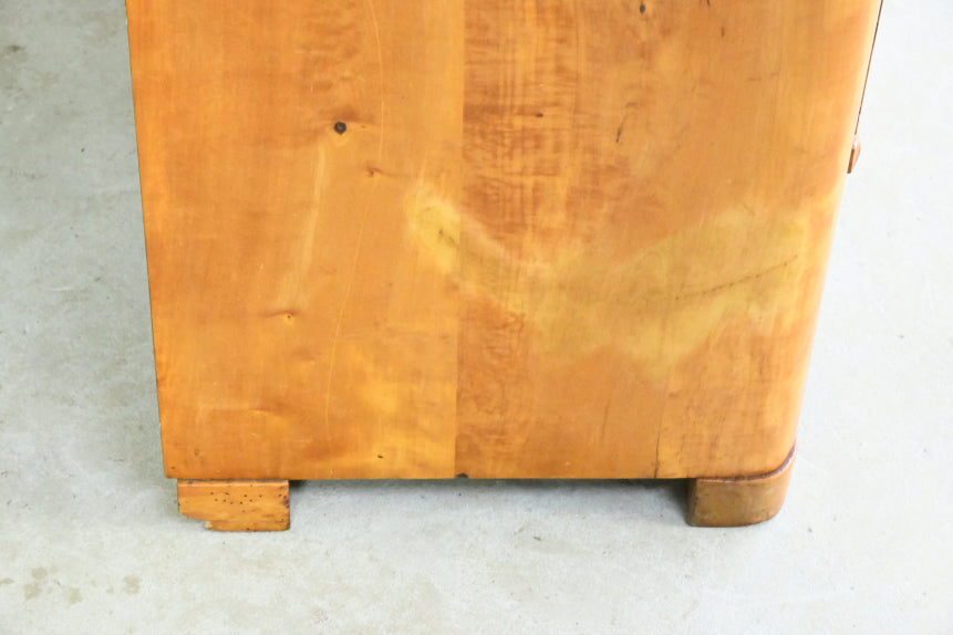 Antique Biedermeier Burr Birch Secretaire Chest