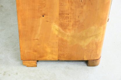 Antique Biedermeier Burr Birch Secretaire Chest