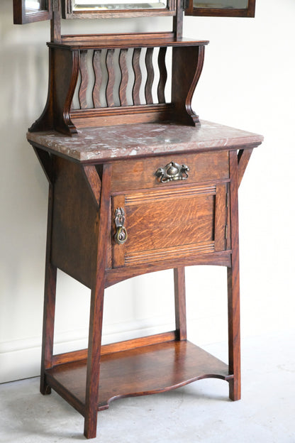 Arts & Crafts Oak Washstand