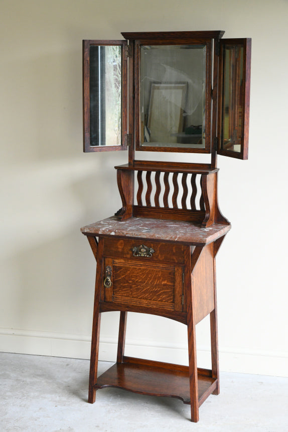 Arts & Crafts Oak Washstand